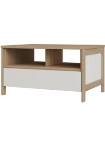 Couchtisch Home Affaire "Stranda, Beistelltisch, Wohnzimmertisch, Sofatisch, Tisch", wei&szlig; (wei&szlig; skandi eiche), B:80cm H:46cm T:60cm, Tische, Couchtisch, Schubkasten und Ablagef&auml;cher, in zwei Farben verf&uuml;gbar