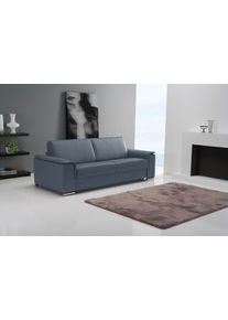 Schlafsofa Egoitaliano "Cecilia, modern & elegant, erstklassiger Sitzkomfort, Dauerschl&auml;fer", grau (smoke), B:234cm H:85cm T:102cm, Leder &raquo;BULL&laquo; (echtes Rindsleder). Geschliffenes, pigmentiertes und behandeltes Rindsleder mit einer Dicke von 1, 3-1, 5 mm. Dieses Leder zeigt eine ziemlich weiche Hand mit einem halb undurchsichtigen Aussehen. Es handelt sich um ein gesch&uuml;tztes Leder. Eine leichte De