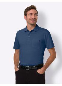 Poloshirt CLASSIC "Kurzarm-Poloshirt", Herren, Gr. 44/46, blau (jeansblau), 100% Baumwolle, unifarben, Shirts Poloshirt