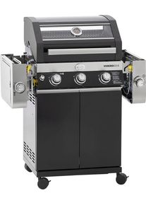 R&ouml;sle Gasgrill R&Ouml;SLE "BBQ-Station VIDERO, 25520", schwarz, B:127cm H:117,5cm T:57cm, Grills, Gasgrill, G3-S Schwarz, 3 Brenner, extra Primezone und Seitenbrenner, VARIO+