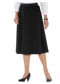 Jerseyrock Classic Basics, Damen, Gr. 36, schwarz (schwarz, anthrazit, meliert), 97% Polyester, 3% Elasthan, unifarben, wadenlang, R&ouml;cke Jerseyrock