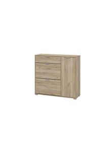 Schuhschrank Inosign "Arco 2, Schuhkommode, Schuhregal, Breite 102 cm", grau (grau eiche), B:102cm H:94,5cm T:33cm, Holzwerkstoff, Schr&auml;nke, Schuhschrank, 2 Klappen mit Doppelschuhtrommeln, mit Schublade, in modernen Farben