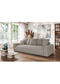 Big-Sofa Home Affaire "LAKESIDE klein 3-Sitzer Schlafsofa mit Bettkasten, Breite 238 cm", beige, B:238cm H:85cm T:98cm, 100% Polyester, Sofas, Big-Sofa, Liegefl&auml;che 149x195 cm, hoher Sitzkomfort, Ma&szlig;e B/T/H: 238/98/85cm