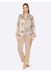 w&auml;schepur Schlafanzug W&Auml;SCHEPUR, Damen, Gr. 40/42, rot (elfenbein, dunkelrot), 80% Polyester, 20% Baumwolle, Homewear-Sets Schlafanzug