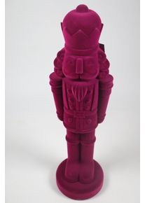 Weihnachtsfigur AM Design "Nussknacker mit samtweichem Flock", fuchsia, B:22cm H:81cm T:22cm, Kunststoff, Dekofiguren, Weihnachtsfigur, in verschiedenen Gr&ouml;&szlig;en und Farben