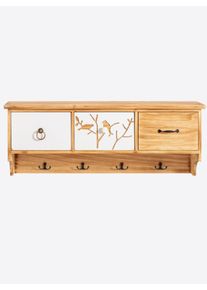 Garderobenhalter HEINE HOME, beige (natur, wei&szlig;), B:80cm H:30cm T:26cm, Garderobenhalter, Garderobenhalter