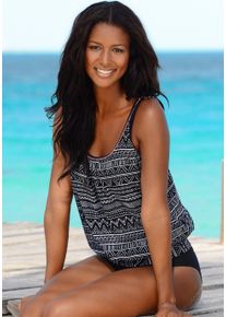 Oversize-Tankini Kangaroos, Damen, Gr. 40, N-Gr, schwarz, Polyamid, Ethnomuster, Bikini-Sets Oversize-Tankini, im angesagten Ethno-Look, Topseller
