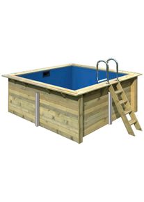 Rechteckpool Karibu "Holzpool Milano", braun, B:353cm H:124cm L:320cm &Oslash;:476,5cm, Schwimmbecken, Rechteckpool, BxLxH: 353x320x124 cm, kesseldruckimpr&auml;gniert