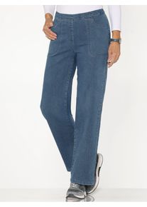 Bequeme Jeans Classic Basics, Damen, Gr. 56, Normalgr&ouml;&szlig;en, blau (blau, bleached), 81% Baumwolle, 17% Polyester, 2% Elasthan, unifarben, Jeans Bequeme Jeans