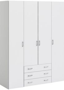 Kleiderschrank Inosign "Space Dreht&uuml;renschrank, Aufbewahrung Kasten Schrank Stauraum", wei&szlig;, B:154cm H:200,4cm T:49,5cm, Holzwerkstoff, Schr&auml;nke, Kleiderschrank, Breite 78, 115,8 oder 154 cm, mit je 3 Schubk&auml;sten, innen Einlegeb&ouml;den