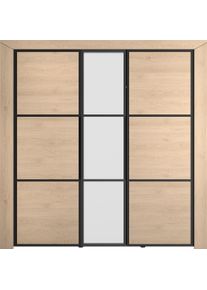 Kleiderschrank GAMI "Kleiderschrank 3 T&uuml;ren, Kinderkleiderschrank", braun (kastanie natur), B:222cm H:225cm T:58cm, Holzwerkstoff, Schr&auml;nke, Kleiderschrank, In 2 Farben erh&auml;ltlich