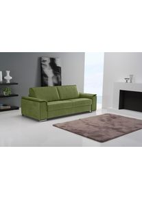 Schlafsofa Egoitaliano "Cecilia, modern & elegant, erstklassiger Sitzkomfort, Dauerschl&auml;fer", gr&uuml;n (kiwi), B:234cm H:85cm T:102cm, Sofas, Schlafsofa, inkl. Matratze und hochwertigem Metallbettrahmen, toller Schlafkomfort