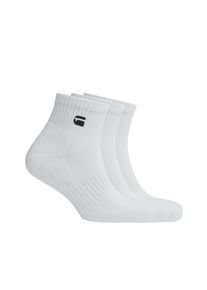 G-Star Raw Kurzsocken G-STAR "WICK, 3 PACK ANKLE SPORTS SOCKS", Herren, Gr. 40-43, hellwei&szlig;, Baumwollmischung, unifarben, elastisch, Socken Kurzsocken, mit Logostickerei