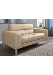 2-Sitzer Calia italia "Simon, erstklassiger Sitzkomfort und tolles Design", beige, B:172cm H:81cm T:94cm, Leder BULL;Leder SORRENTO, Sofas, 2-Sitzer, in zwei Lederqualit&auml;ten