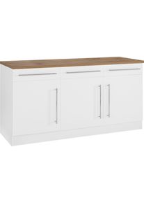 Unterschrank KOCHSTATION "KS-Samos", wei&szlig;, B:150cm H:85cm T:60cm, Holzwerkstoff, Schr&auml;nke, Unterschrank, Breite 150 cm