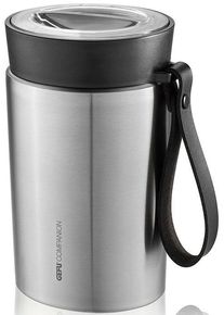 Thermobecher Gefu "COMPANION", silber (schwarz, silber), B:11cm H:18cm &Oslash;:11cm, Edelstahl, Kunststoff, Silikon, Trinkgef&auml;&szlig;e, Thermobecher, doppelwandig vakuumisoliert: h&auml;lt 9 Stunden warm oder 12 Stunden kalt