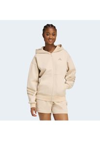 Kapuzensweatshirt adidas Sportswear "W FI 3S FZ HD", Damen, Gr. S, crystal linen, Obermaterial: 67% Polyester, 33% Baumwolle, normal, Rundhals, angesetztes B&uuml;ndchen, Sweatshirts Kapuzensweatshirt