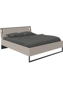 Futonbett wimex "Tilburg in verschiedenen Breiten erh&auml;ltlich, inkl. LED Beleuchtung", schwarz (saharagrau, absetzung schwarz, saharagrau, absetzung schwarz, saharagrau, absetzung schwarz), B:188cm H:93cm L:210cm, Betten, Futonbett, Bett mit Metallkufe