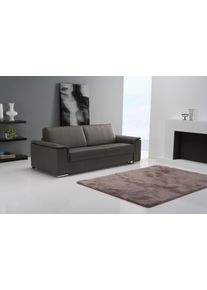 Schlafsofa Egoitaliano "Cecilia, modern & elegant, erstklassiger Sitzkomfort, Dauerschl&auml;fer", schwarz, B:234cm H:85cm T:102cm, Leder &raquo;BULL&laquo; (echtes Rindsleder). Geschliffenes, pigmentiertes und behandeltes Rindsleder mit einer Dicke von 1, 3-1, 5 mm. Dieses Leder zeigt eine ziemlich weiche Hand mit einem halb undurchsichtigen Aussehen. Es handelt sich um ein gesch&uuml;tztes Leder. Eine leichte Decksch