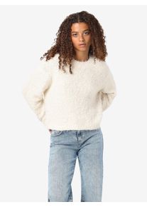 Rundhalspullover Noisy may "NMSASSY L/S O-NECK KNIT NOOS", Damen, Gr. L, gelb (eggnog), Strick, Obermaterial: 69% Polyester, 31% Nylon, unifarben, relaxed fit normal, Rundhals, Pullover Rundhalspullover, Materialmix, relaxed fit