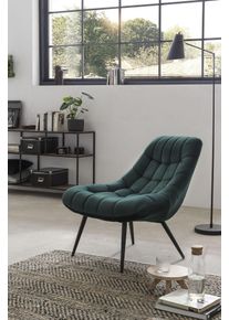 Relaxsessel SALESFEVER "Toulon - Komfortabler Loungesessel", gr&uuml;n (gr&uuml;n, schwarz), B:76cm H:85cm T:85,6cm, Sessel, Relaxsessel, mit XXL-Steppung, mit schwarzen oder naturfarbenen Beinen