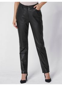 Lederhose CREATION L PREMIUM, Damen, Gr. 25, Kurzgr&ouml;&szlig;en, schwarz, 100% Lammnappaleder, unifarben, lang, Hosen Lederhose