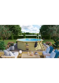 Achteckpool Konifera "MADRID V1", natur, B:400cm H:124cm L:400cm &Oslash;:432,5cm, Schwimmbecken, Achteckpool, BxLxH: 400x400x124 cm