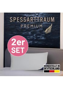 G&auml;nsedaunenkopfkissen Spessarttraum "Premium, Kopfkissen 1-tlg. oder 2-tlg. 40x80 oder 80x80 cm", wei&szlig;, B:40cm L:80cm, Bezug: 100% Baumwolle. F&uuml;llung: 90% G&auml;nsedaunen, 10% G&auml;nsefeder, Kopfkissen, G&auml;nsedaunenkopfkissen, hergestellt in Deutschland, allergikerfreundlich, im Set g&uuml;nstiger