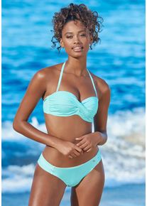 B&uuml;gel-Bandeau-Bikini s.Oliver, Damen, Gr. 42, Cup C, gr&uuml;n (mint, wei&szlig;), Microfaser, Recycling-Polyamid, gestreift, Bikini-Sets B&uuml;gel-Bandeau-Bikini, in getwisteter Optik
