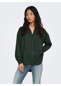 Hemdbluse Only "ONLHARRIET LIFE L/S SHIRT WVN", Damen, Gr. XS, rosin detail:melange, Web, Obermaterial: 100% Polyester, meliert, regular fit Po-bedeckend, V-Ausschnitt, Blusen Hemdbluse