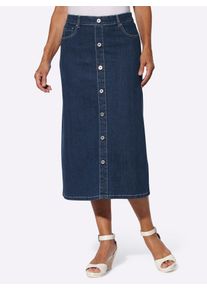 Jeansrock Inspirationen, Damen, Gr. 24, blau (blau, stone, washed), 99% Baumwolle, 1% Elasthan, unifarben, wadenlang, R&ouml;cke Jeansrock