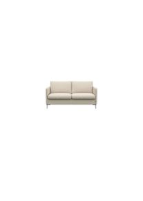 2-Sitzer FLEXLUX "Fiore, super Sitzkomfort durch Kaltschaum im Sitz", wei&szlig; (warm wei&szlig;), B:149cm H:85cm T:92cm, 100% Echteder, Sofas, 2-Sitzer, schmale Armlehnen, F&uuml;&szlig;e Alu