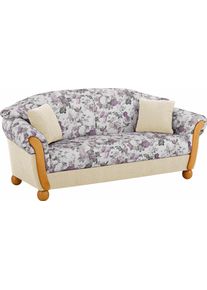 2-Sitzer Home Affaire "Milano, bequem durch Federkern, kompakte Stellma&szlig;e: Breite 159cm", beige (creme, flieder gebl&uuml;mt), B:159cm H:83cm T:81cm, Chenille &raquo;Esparta&laquo; (70% Polyacryl, 30% Polyester) auf Korpus und Zierkissen, Sitz und R&uuml;cken im Blumenmuster &raquo;Paradise&laquo; (100% Polyester);Chenille &raquo;Esparta&laquo; (70% Polyacryl, 30% Polyester) mit Zierkissen im Blumenmuster &raquo;Paradise&laquo; (100% Polyester), Sofas, 2
