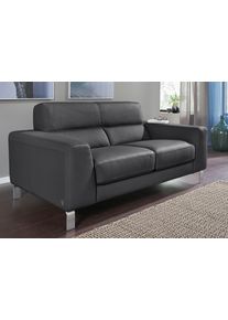 2-Sitzer Calia italia "Simon, erstklassiger Sitzkomfort und tolles Design", schwarz, B:172cm H:81cm T:94cm, Leder BULL;Leder SORRENTO, Sofas, 2-Sitzer, in zwei Lederqualit&auml;ten