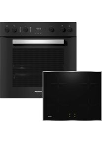 Miele Induktions Herd-Set "H2459I D OBSW + KM 7061 FR", Energieeffizienz: A+, schwarz (obsidianschwarz), Herdsets, Herd-Set - Herd mit 2 FlexiClip-Ausz&uuml;gen sowie Induktionskochfeld, Induktions Herd-Set