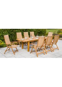 Garten-Essgruppe Merxx "Capri", beige (naturfarben), Sitzm&ouml;bel-Sets, Garten-Essgruppe
