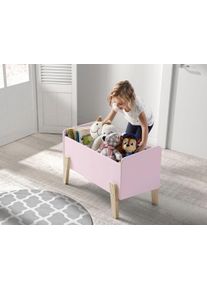 Spielzeugtruhe Vipack "Kiddy", rosa, B:80cm H:48cm T:39cm, MDF, Aufbewahrungsboxen, Spielzeugtruhe, MDF-Oberfl&auml;che