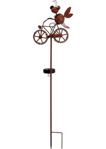 N&auml;ve LED Solarleuchte N&Auml;VE "Borella", braun, B:13,5cm H:88cm L:21,5cm, Leuchten, LED Solarleuchte, LED Solar Erdspie&szlig;,braun,warmwei&szlig;, Decofigur