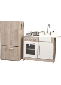 Spielk&uuml;che TEAMSON&trade; KIDS "braun/wei&szlig;", braun (braun, wei&szlig;), Spielk&uuml;chen, KinderB:31cm H:81cm T:31cm, Holz, Spielk&uuml;che, B:31cm H:81cm T:31cm