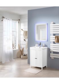 Waschtisch Welltime "Aalborg", wei&szlig; (wei&szlig;, wei&szlig;), B:61,5cm H:88cm T:46,5cm, Keramik, MDF, Waschtische, Waschtisch, Badm&ouml;bel im Landhaus-Stil, Breite 60cm, inkl. Waschbecken