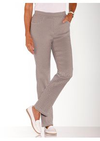 Schlupfhose CASUAL LOOKS, Damen, Gr. 38, Normalgr&ouml;&szlig;en, braun (schoko, ecru, gemustert), 43% Viskose, 42% Polyester, 11% Polyamid, 4% Elasthan, gemustert, mehrfarbig, lang, Hosen Schlupfhose
