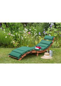 Gartenliege Merxx "Ipanema", beige (braun), Obermaterial: 100% Polyester. F&uuml;llung: 100% Polyurethan, Gartenliegen, Gartenliege, Eukalyptusholz, klappbar, inkl. Auflage
