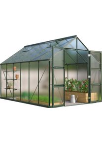 Gew&auml;chshaus Vitavia "Domus 9900", gr&uuml;n (smaragdgr&uuml;n), B:257cm H:253,9cm T:387cm, Gew&auml;chsh&auml;user, Gew&auml;chshaus, mit Doppelschwingt&uuml;ren und bodentiefer T&uuml;rschwelle, 4 mm Hohlkammer