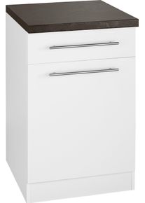 Wiho-K&uuml;chen Unterschrank WIHO K&Uuml;CHEN "Unna", wei&szlig; (front und korpus: wei&szlig;, arbeitsplatte: granit schwarz), B:50cm H:85cm T:60cm, Schr&auml;nke, Unterschrank, 50 cm breit