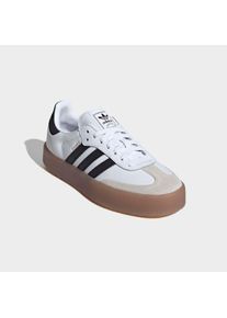 Sneaker adidas originals "SAMBA", Damen, Gr. 43, schwarz-wei&szlig; (cloud wei&szlig;, core schwarz, gold metallic), Leder, Synthetik, Schuhe Sneaker