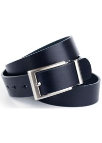 Lederg&uuml;rtel Anthoni Crown, Herren, Gr. 11,5, blau, Leder, unifarben, G&uuml;rtel Lederg&uuml;rtel, 3,5 cm Casual-Volllederg&uuml;rtel