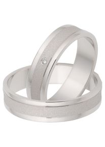Trauring Firetti "Schmuck Geschenk Hochzeit Ehering Trauring "LIEBE" Gr. 17,5, silber (silberfarben), Fingerringe, Damen, 17,5,mit Zirkonia, Silber 925 (Sterlingsilber), 5mm, Trauring, Made in Germany - wahlweise mit oder ohne Zirkonia (synth.)
