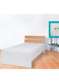 Futonbett Priess "Lissabon", braun (lichtwei&szlig;, astkernbuche), B:96cm, Betten, Futonbett