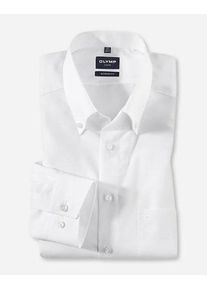 Businesshemd OLYMP "Luxor modern fit", Herren, Gr. 42, N-Gr, wei&szlig;, Web, Obermaterial: 100% Baumwolle, modern fit normal, Hemden Businesshemd