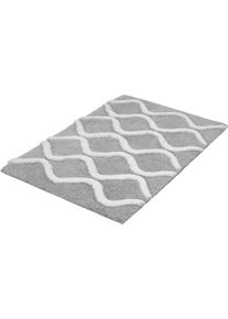 Badematte Kleine Wolke "Piana", wei&szlig; (auster), H:23mm, Polyester, Badematten, Badematte, Badteppich, modernes Wellen 3D-Design